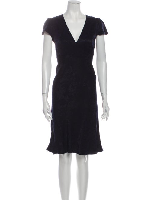 Rouje V-Neck Midi Length Dress Blue