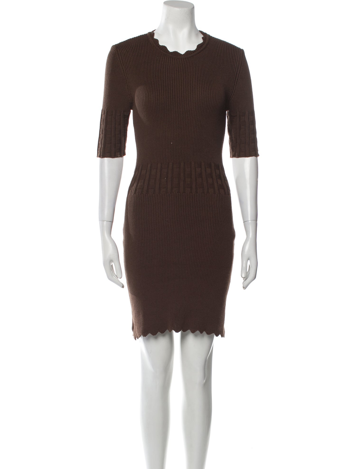 Rouje Crew Neck Mini Dress - Brown Dresses, Clothing - WROUJ26524 | The  RealReal