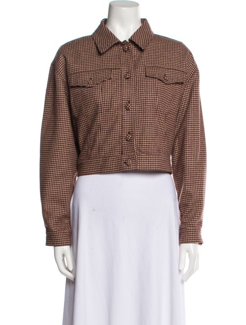 Rouje Wool Houndstooth Print Evening Jacket