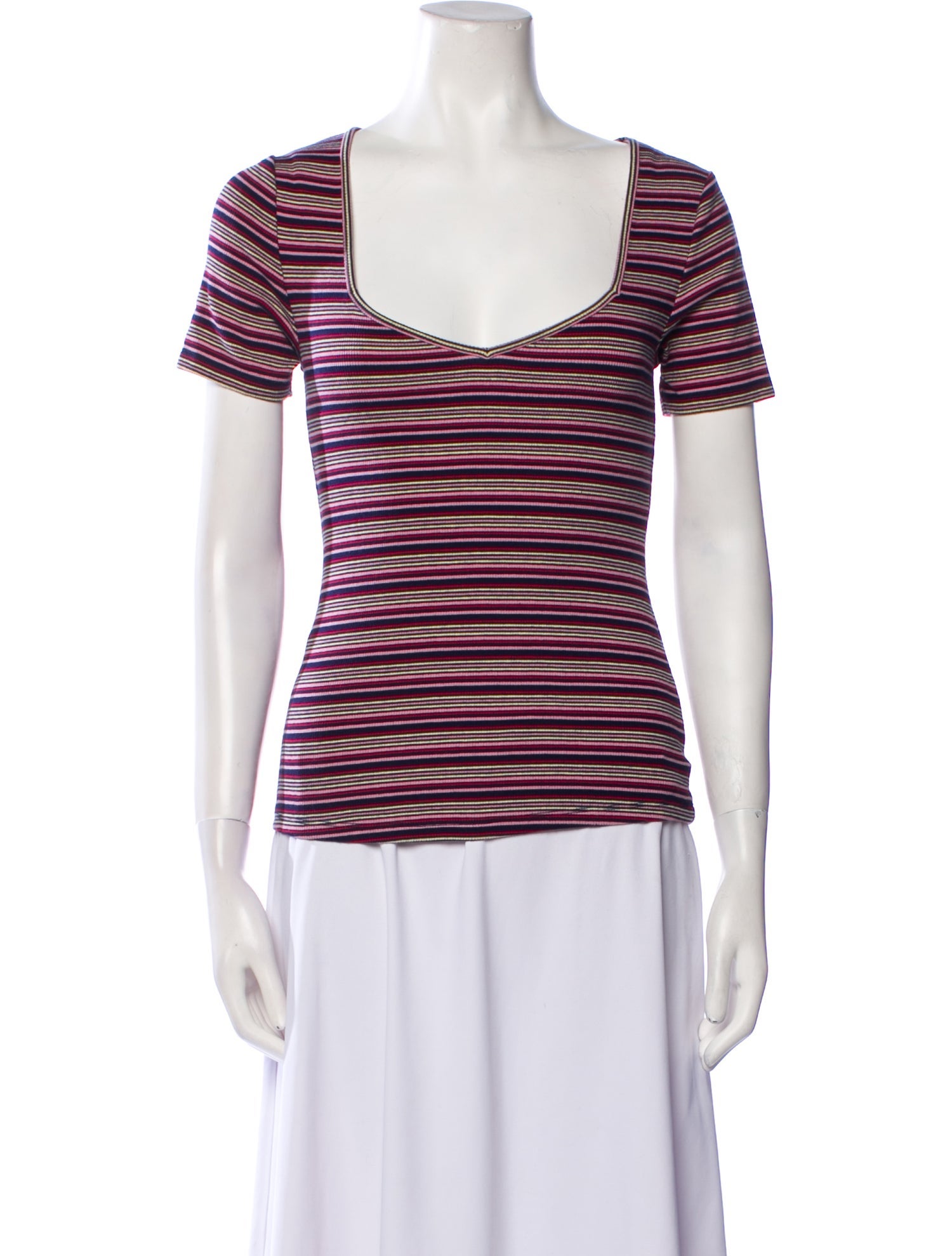 Rouje Striped Scoop Neck T-Shirt