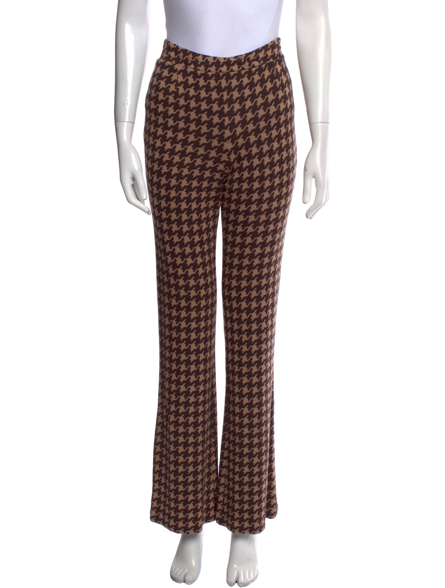 Rouje Houndstooth Print Wide Leg Pants