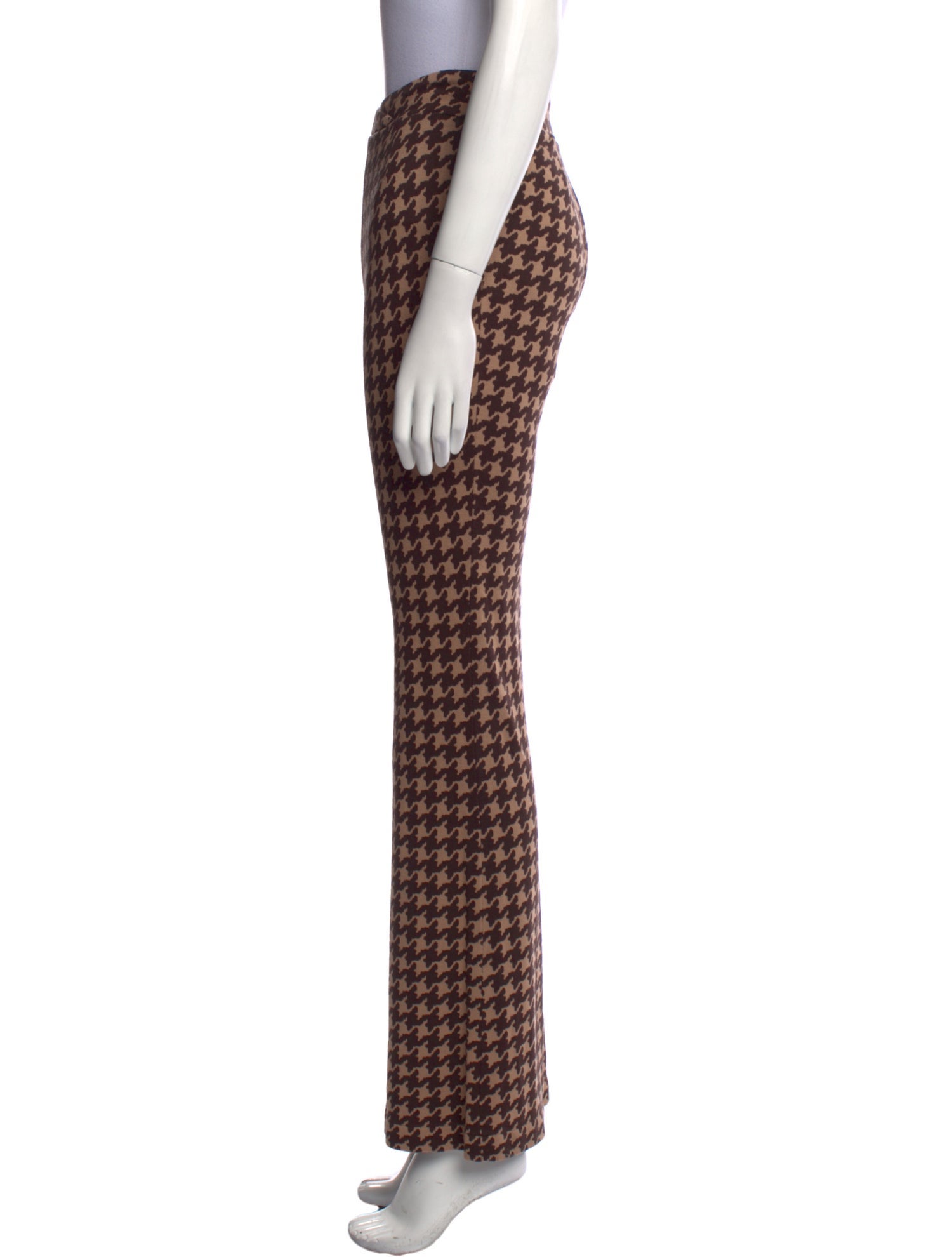 Rouje Houndstooth Print Wide Leg Pants