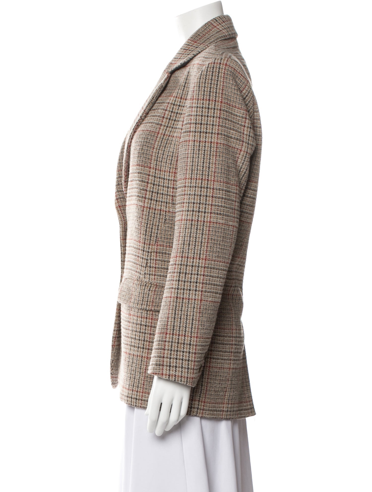 Rouje Wool Plaid Print Blazer