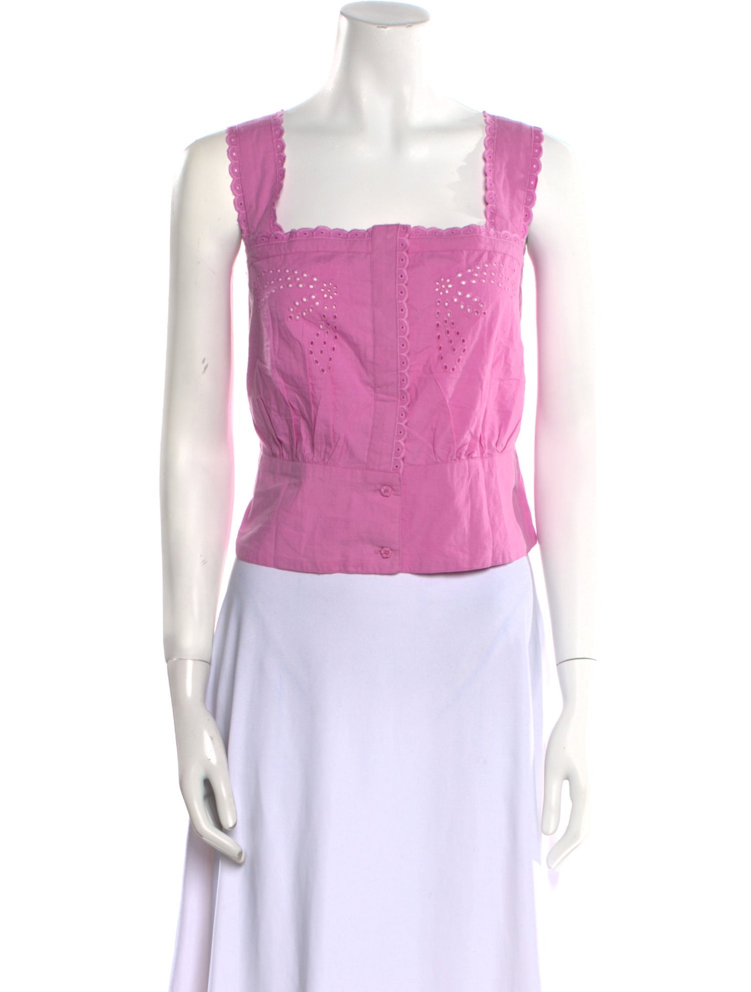 Rouje Square Neckline Sleeveless Crop Top