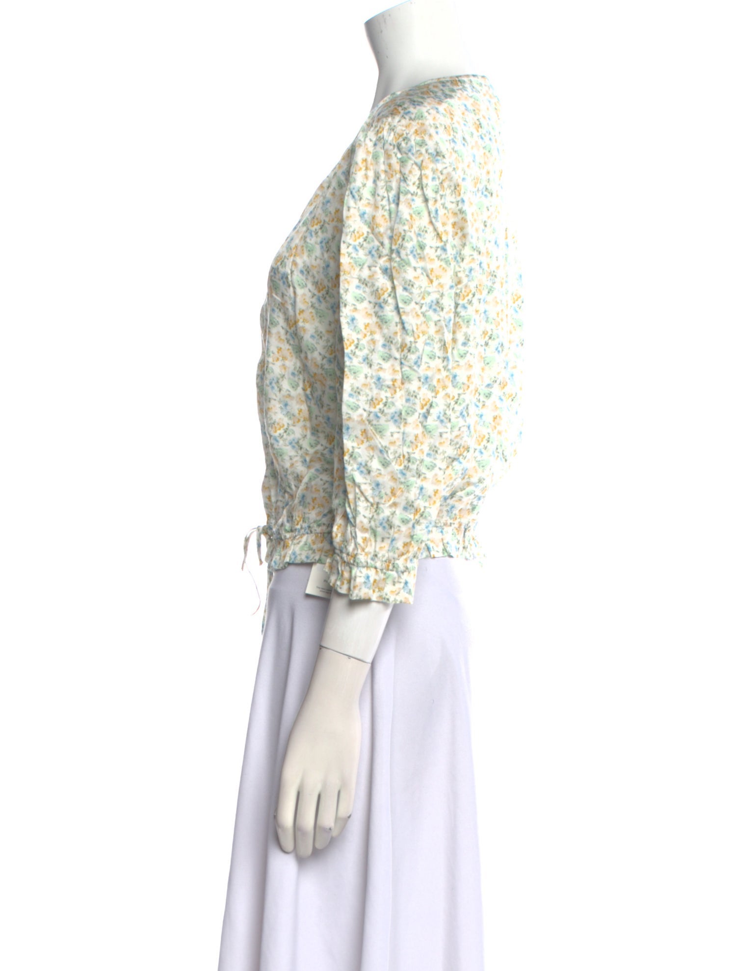 Rouje Floral Print V-Neck Crop Top