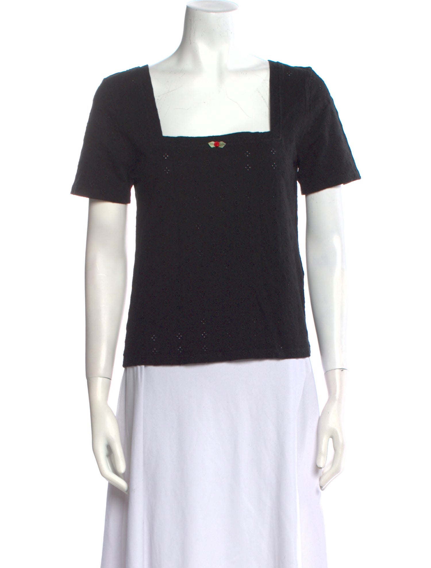 Rouje Square Neckline Short Sleeve Top