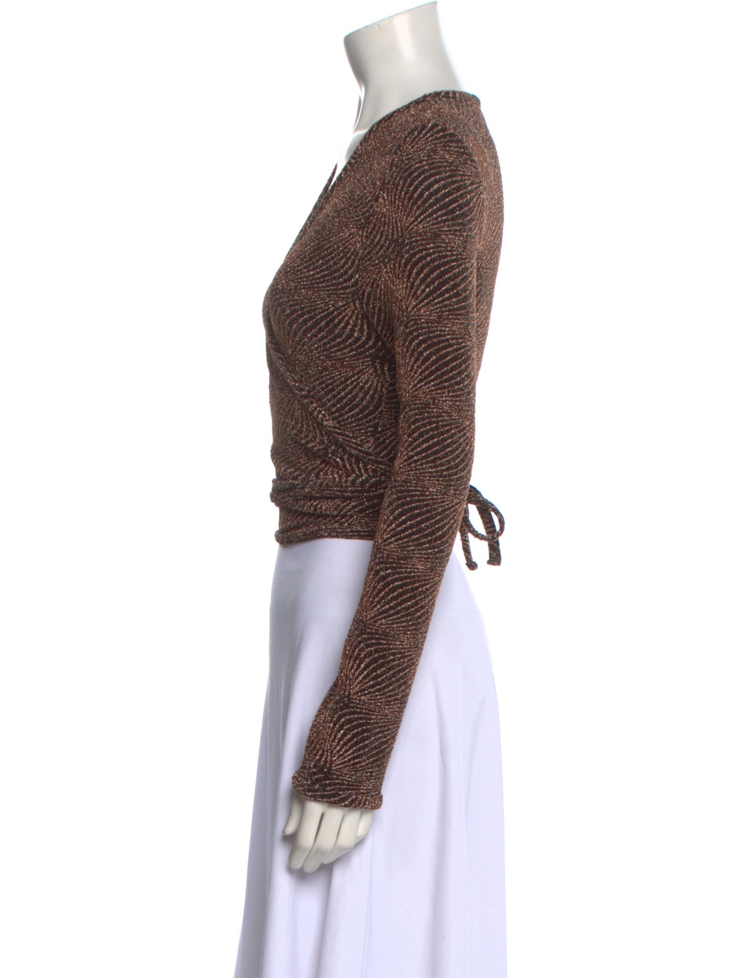 Rouje Printed V-Neck Crop Top