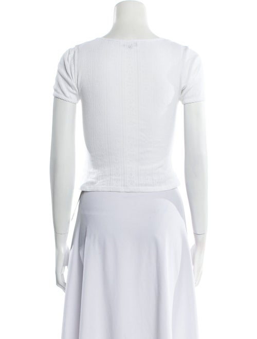 Rouje Square Neckline Short Sleeve Crop Top