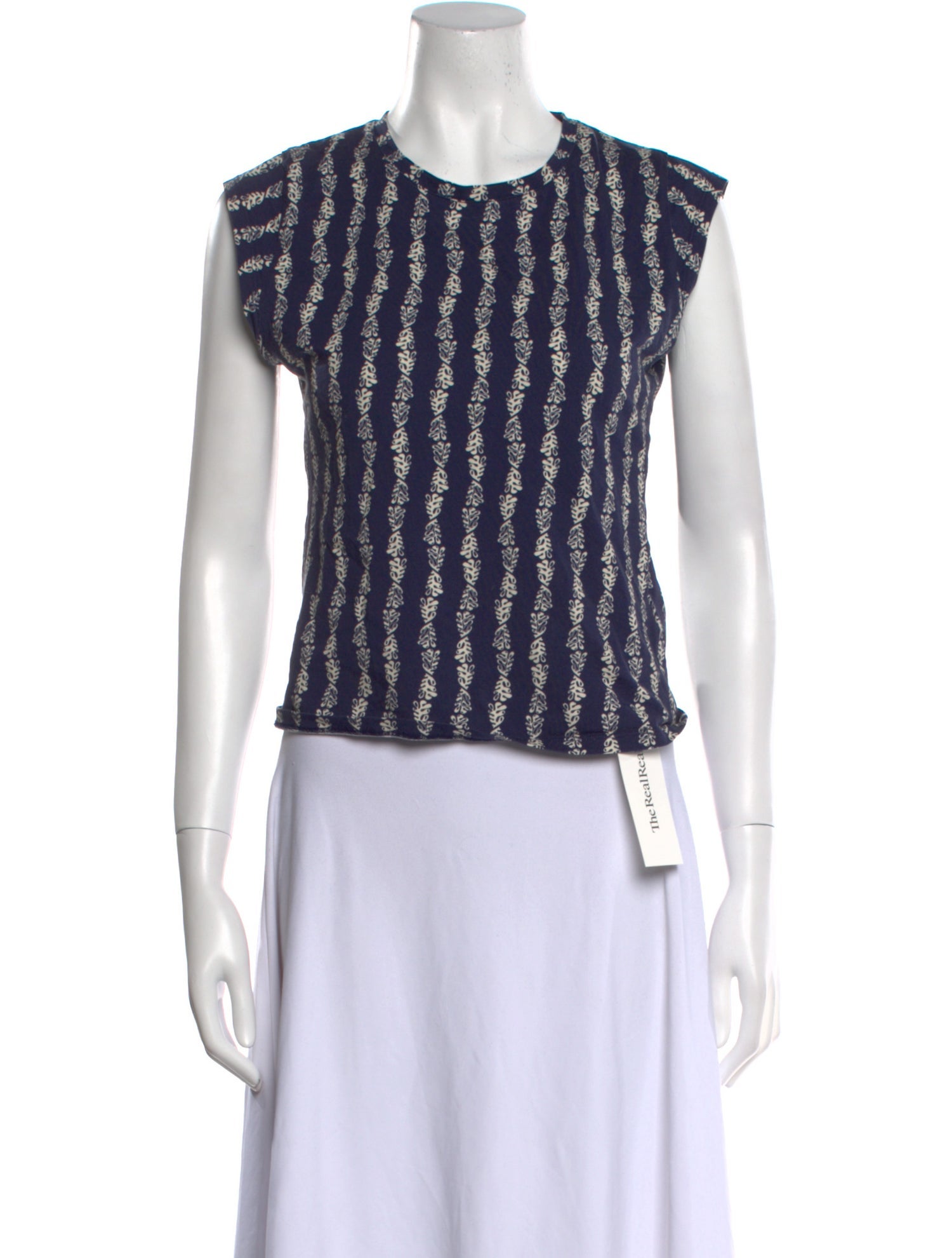 Rouje Striped Crew Neck Crop Top