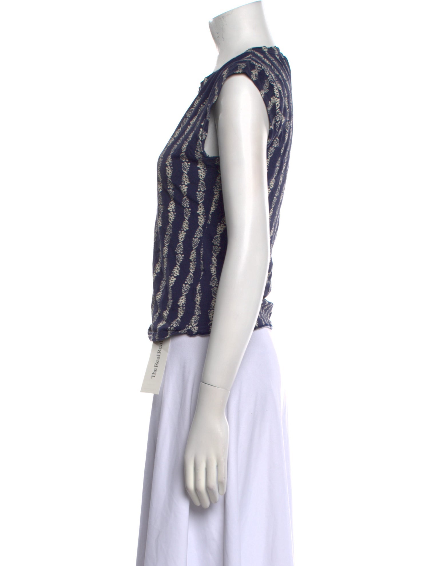 Rouje Striped Crew Neck Crop Top