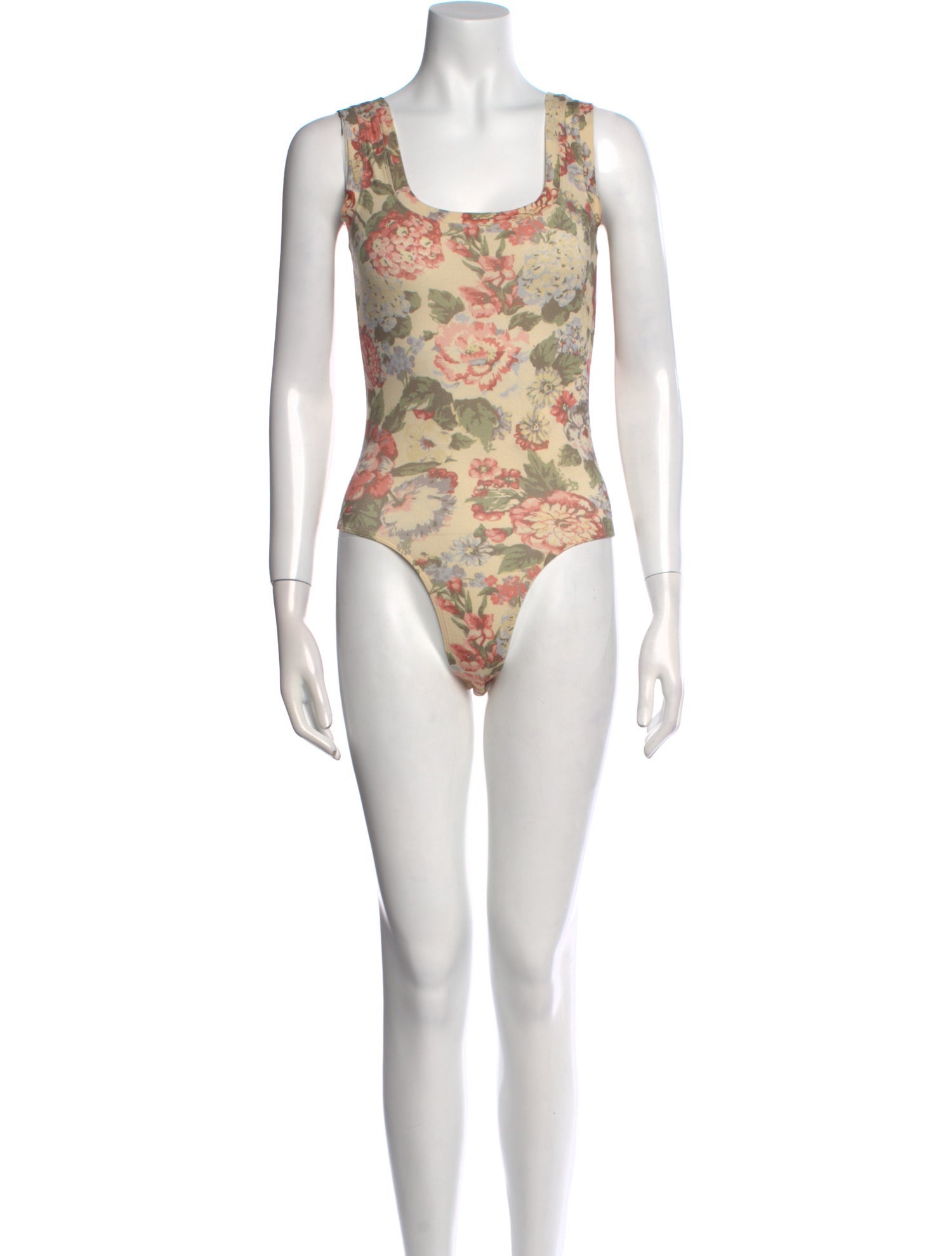 Rouje Floral Print Square Neckline Bodysuit