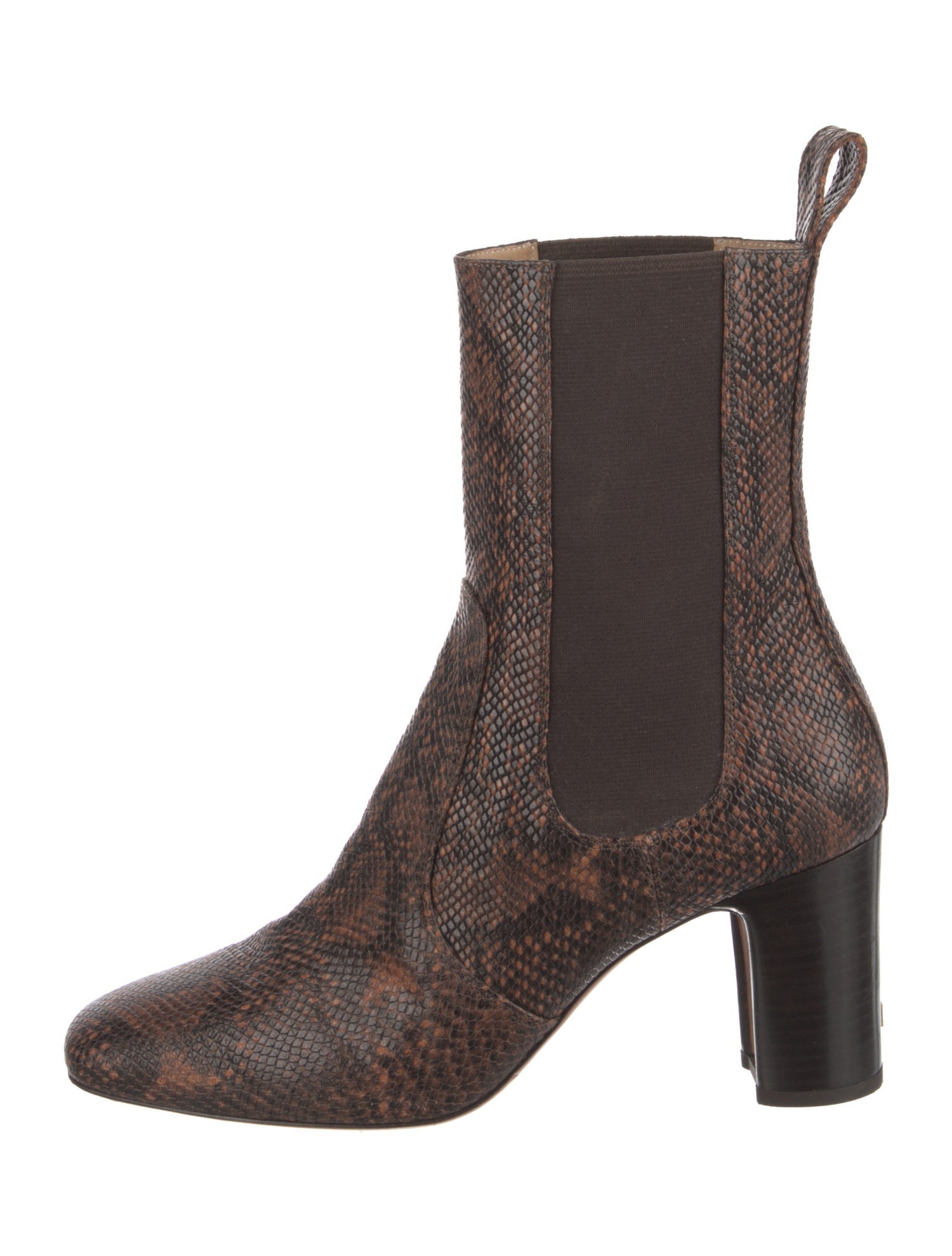 Rouje Leather Animal Print Chelsea Boots