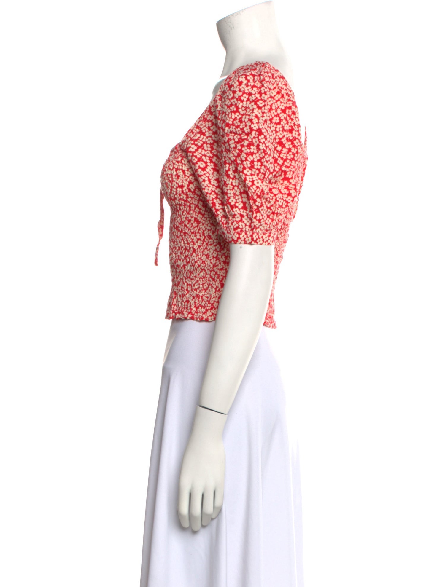 Rouje Floral Print Square Neckline Crop Top