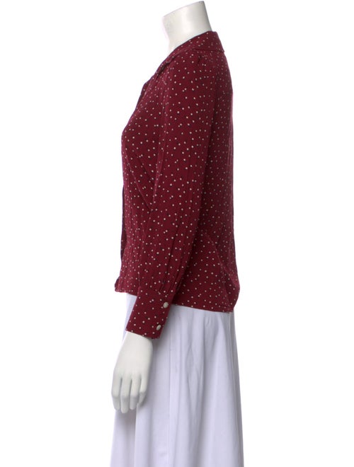 Rouje Polka Dot Print Long Sleeve Button-Up Top