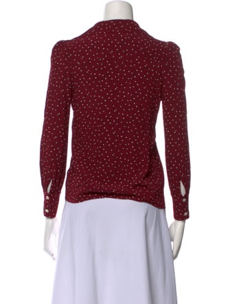 Rouje Polka Dot Print Long Sleeve Button-Up Top