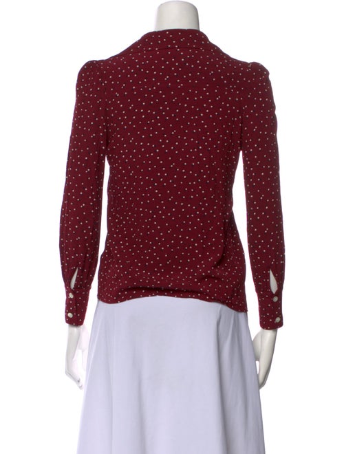 Rouje Polka Dot Print Long Sleeve Button-Up Top