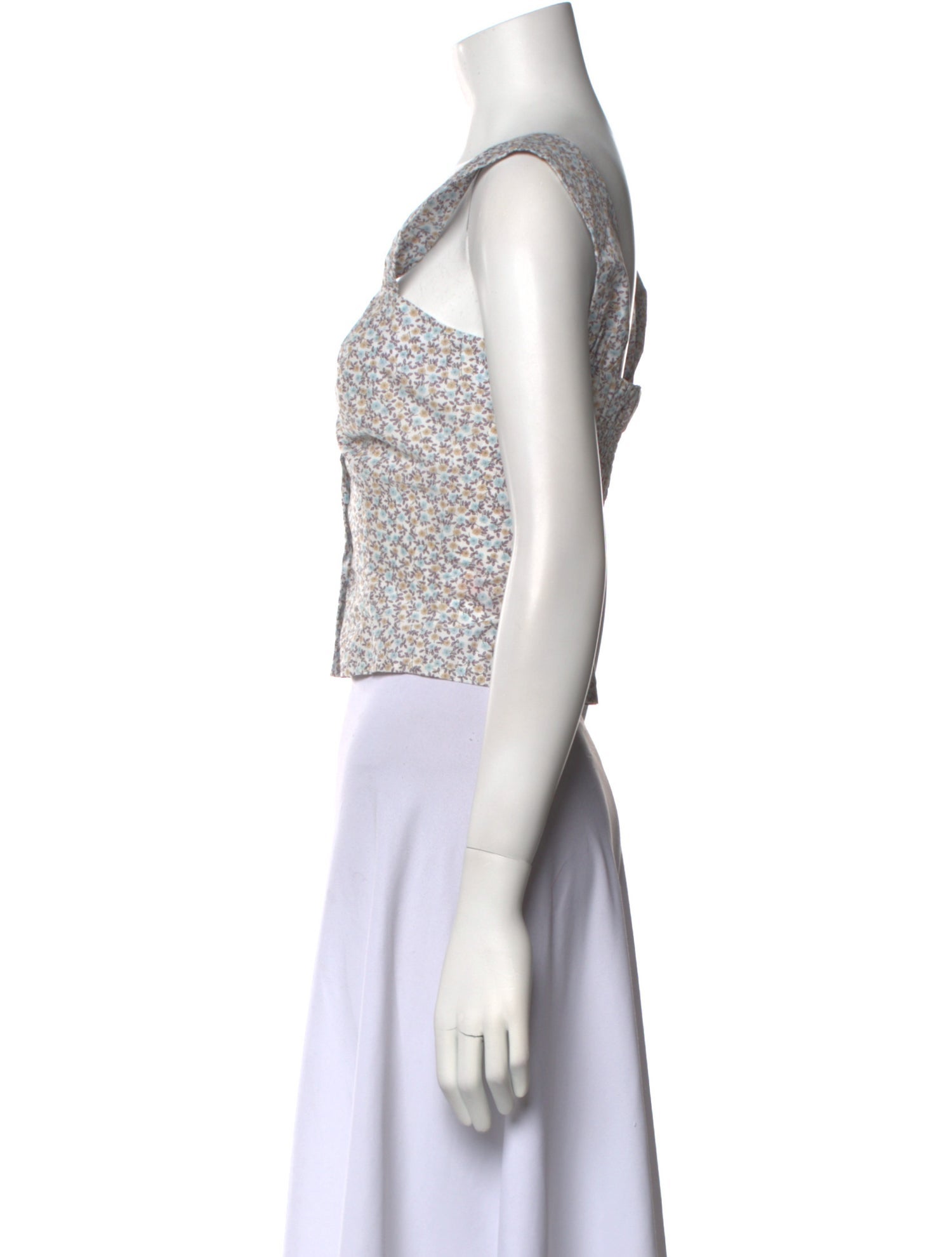 Rouje Floral Print Square Neckline Crop Top w/ Tags