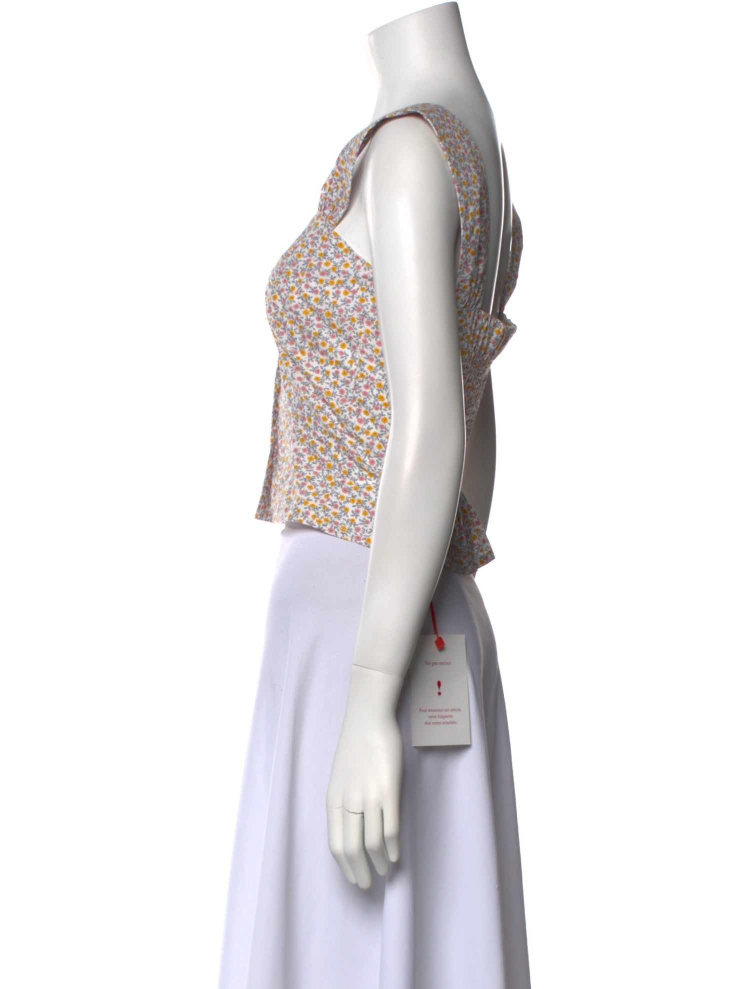 Rouje Floral Print Square Neckline Crop Top w/ Tags