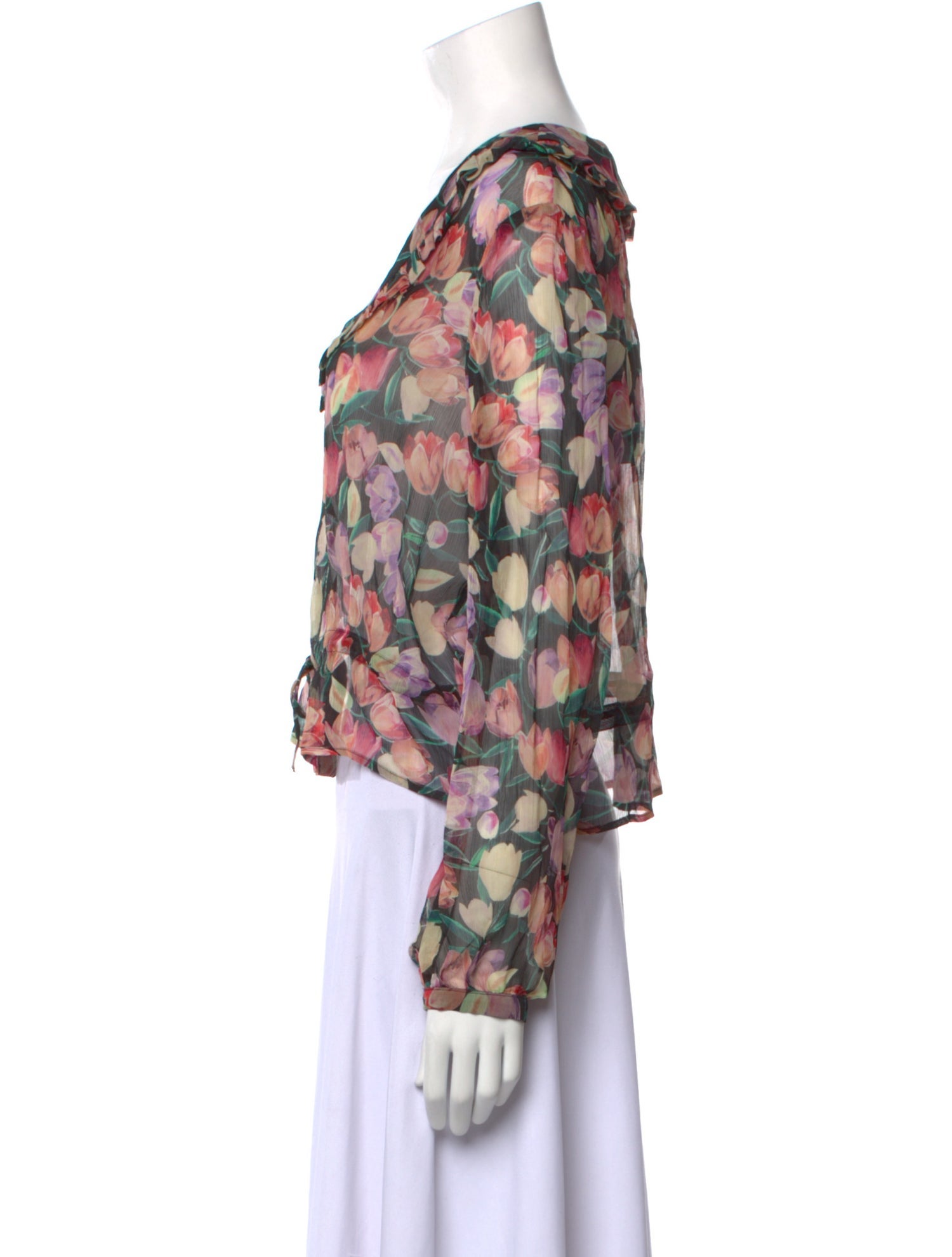 Rouje Floral Print V-Neck Blouse w/ Tags