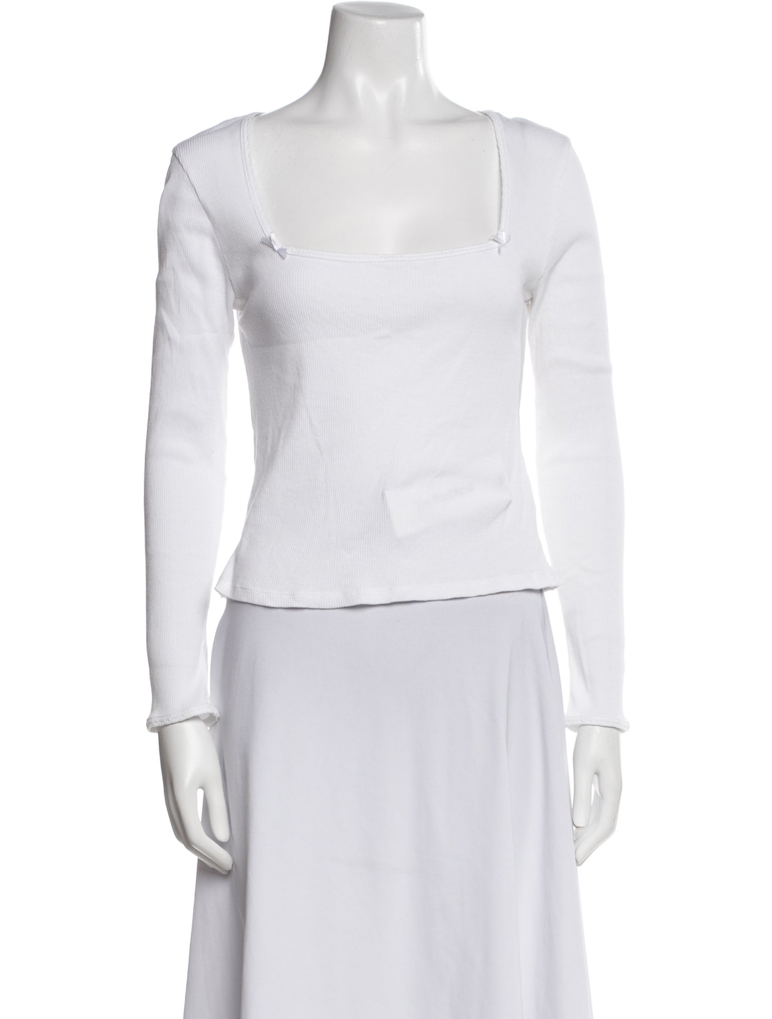 Rouje Square Neckline Long Sleeve Crop Top