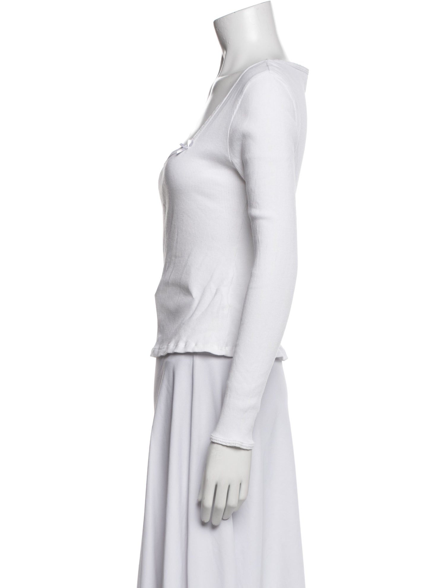 Rouje Square Neckline Long Sleeve Crop Top