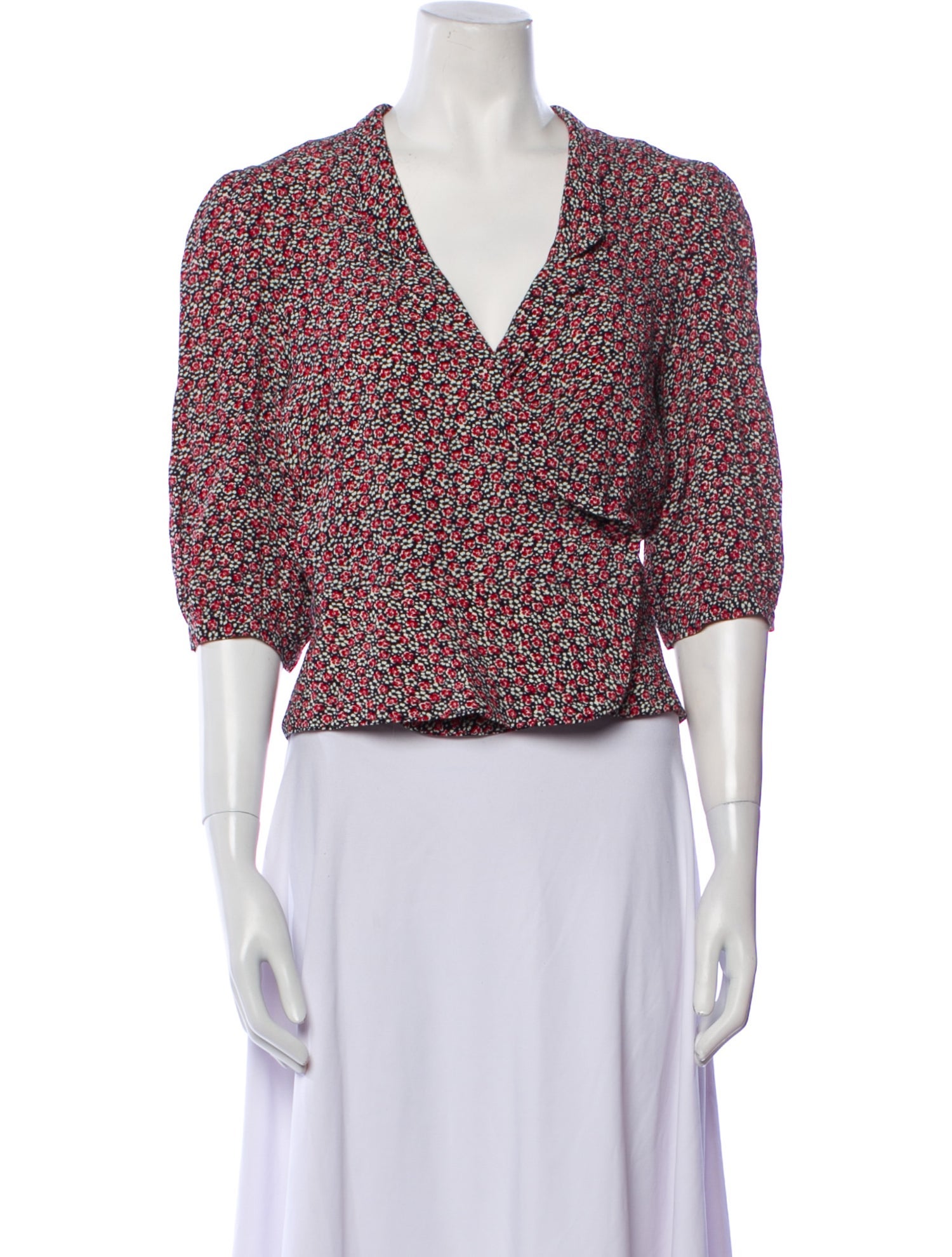 Rouje Floral Print V-Neck Crop Top