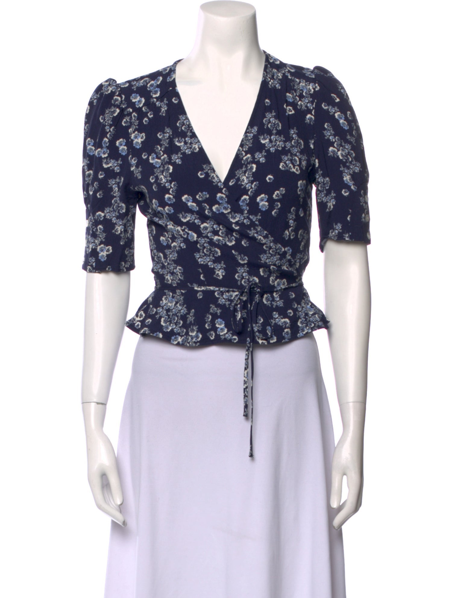 Rouje Floral Print V-Neck Crop Top