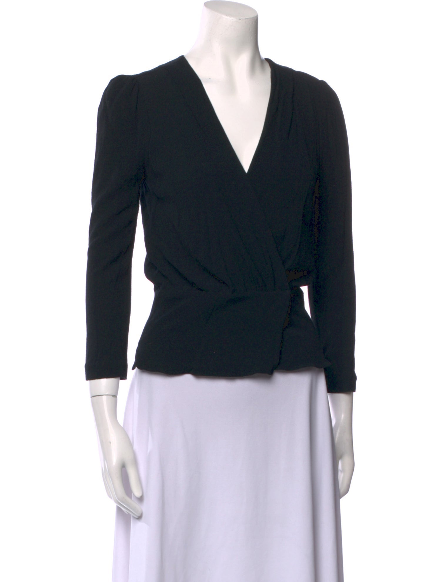 Rouje V-Neck Three-Quarter Sleeve Crop Top