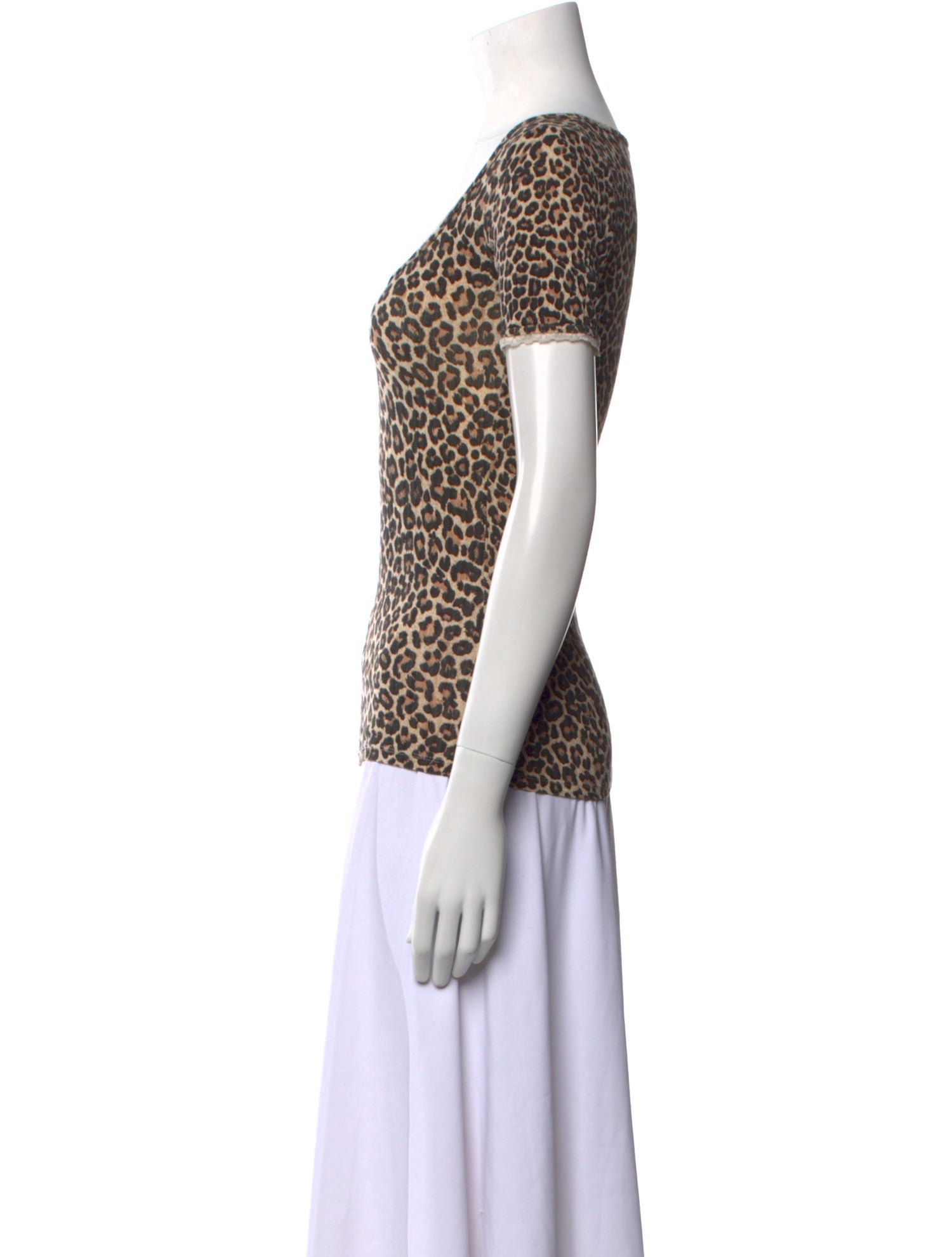 Rouje Animal Print Scoop Neck Top