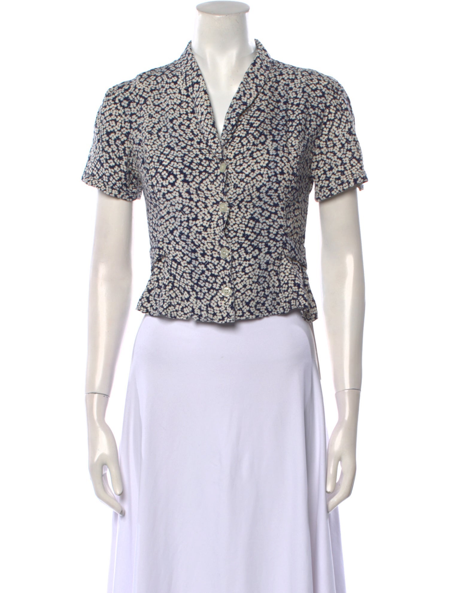 Rouje Printed Short Sleeve Crop Top