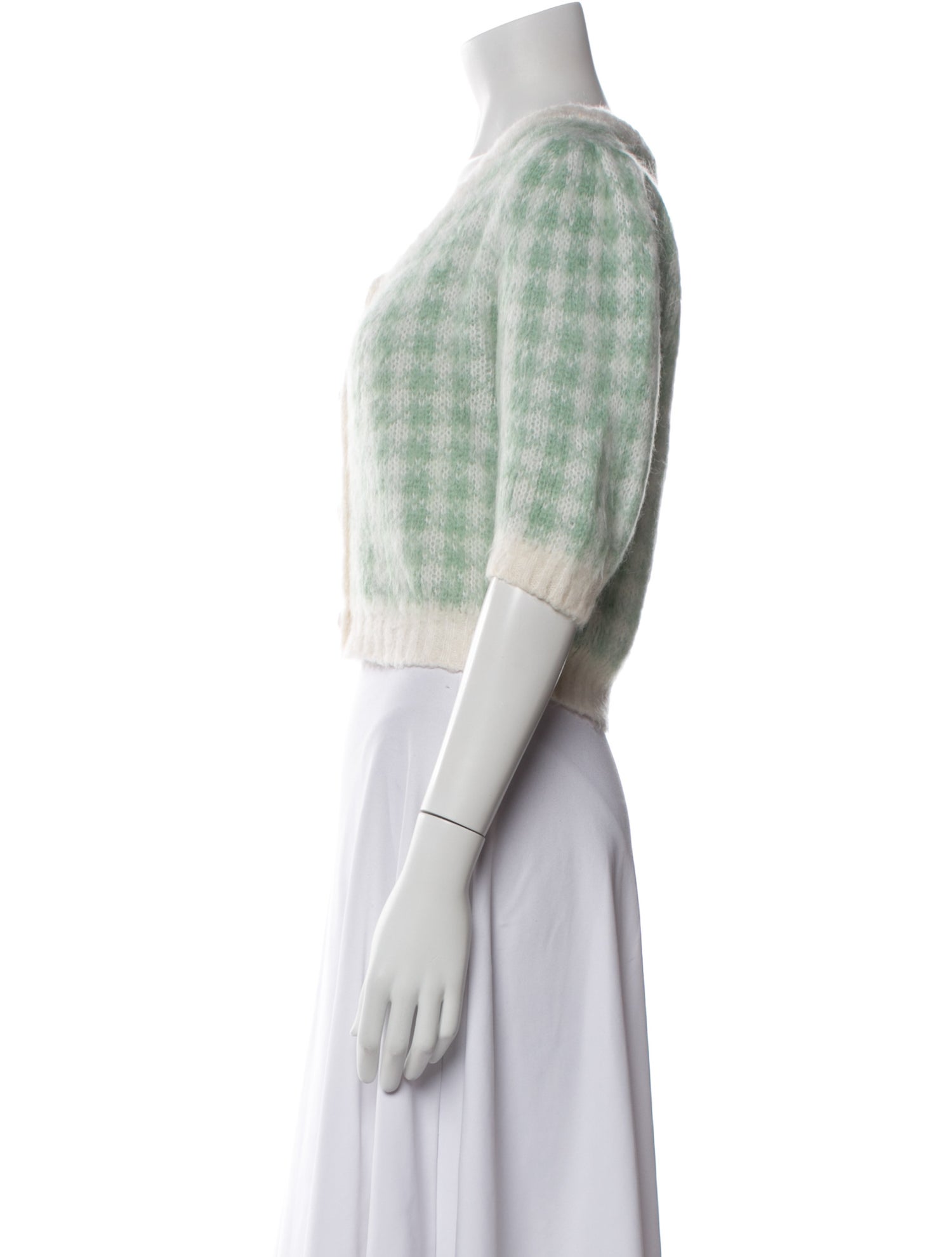 Rouje Plaid Print Scoop Neck Sweater