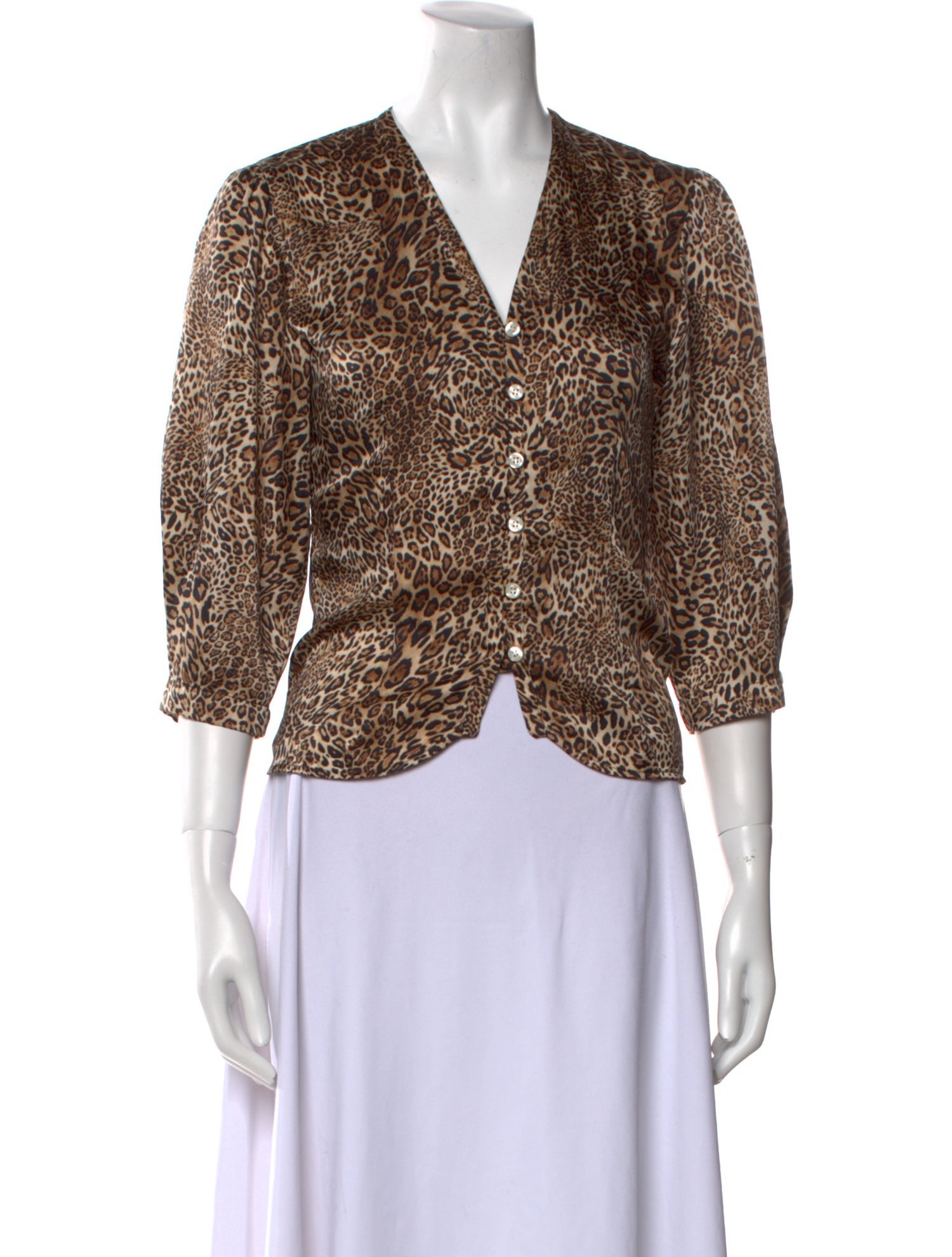 Rouje Printed V-Neck Crop Top