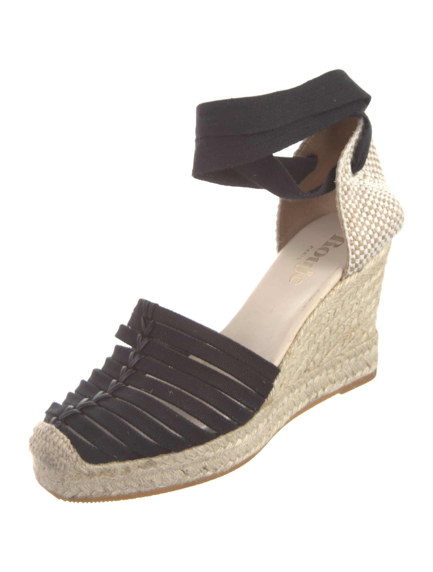 Rouje Canvas Colorblock Pattern D'Orsay Pumps