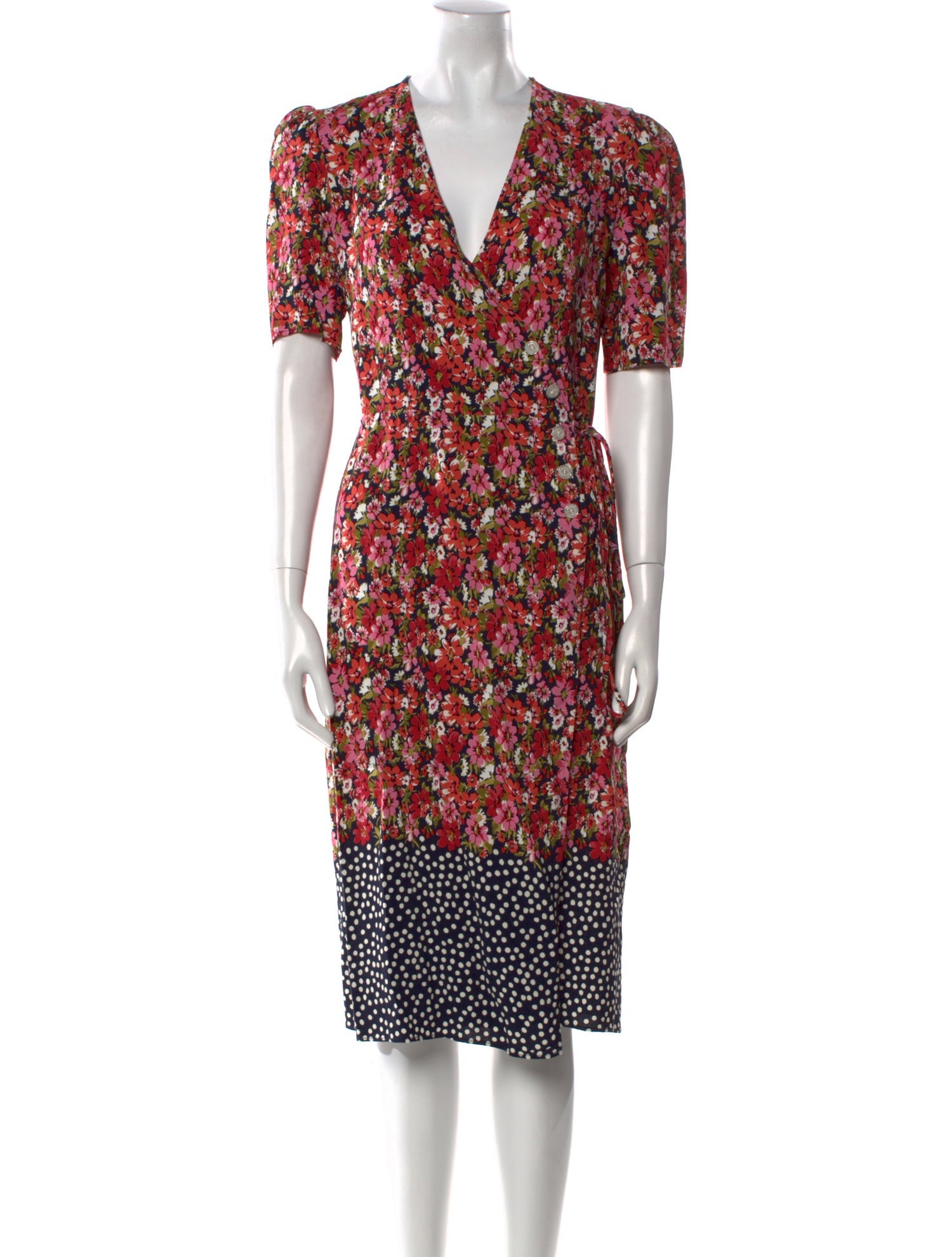 Rouje Floral Print Midi Length Dress