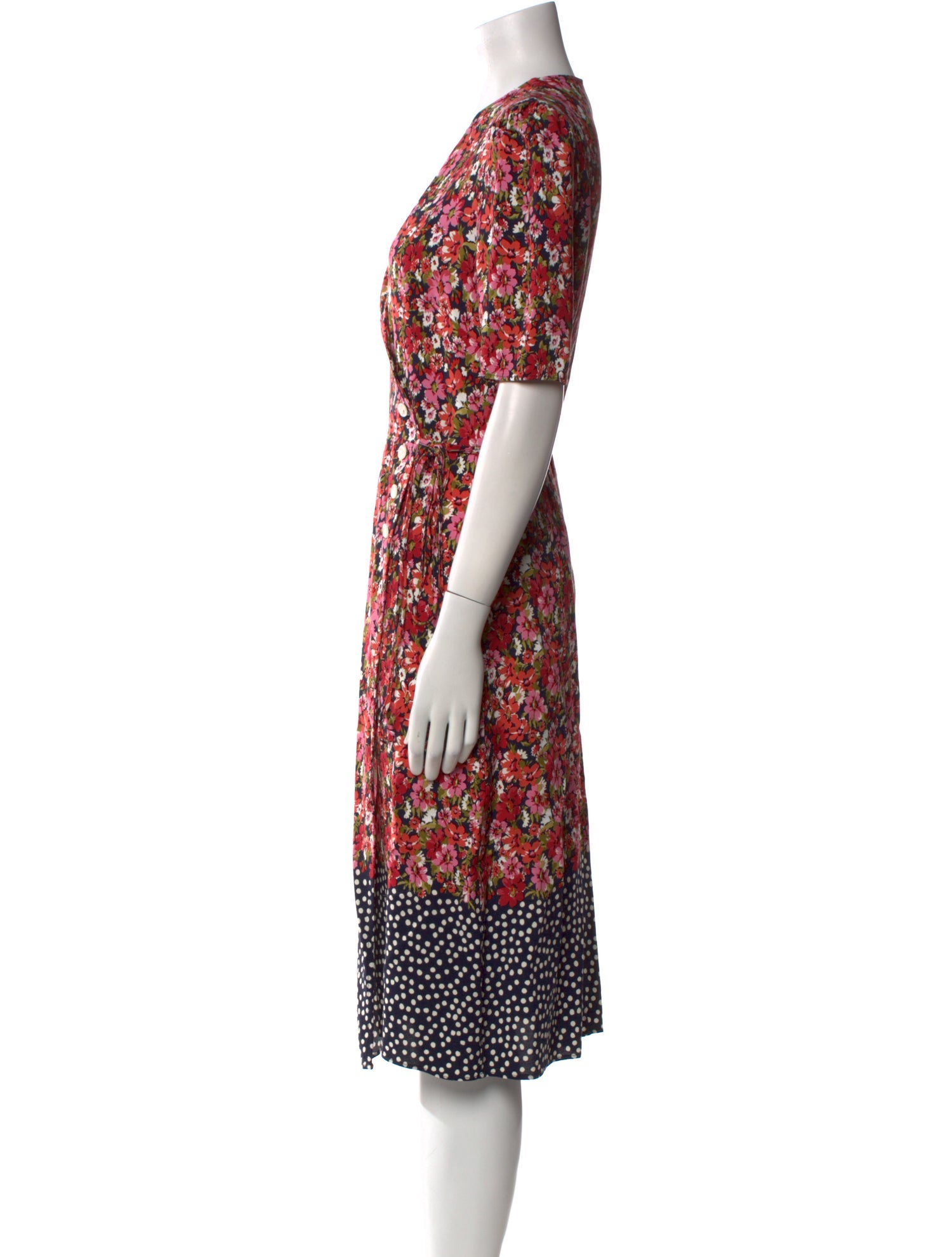 Rouje Floral Print Midi Length Dress
