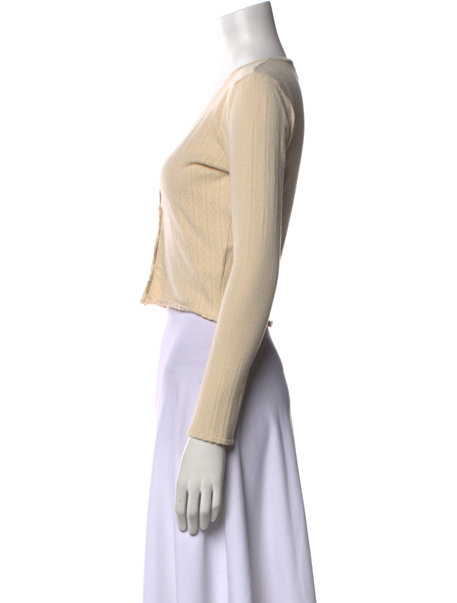 Rouje Scoop Neck Long Sleeve Crop Top