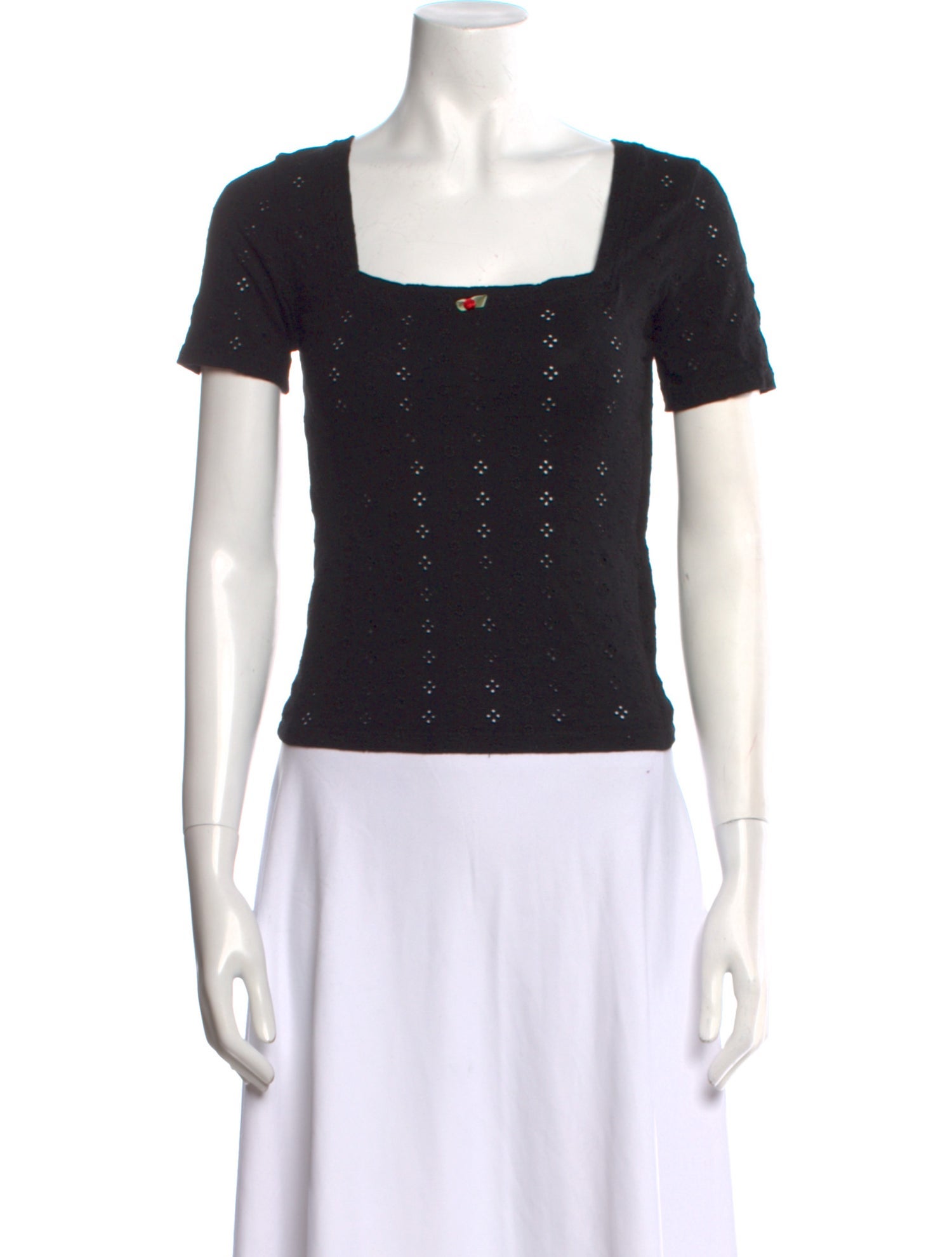 Rouje Square Neckline Short Sleeve Top