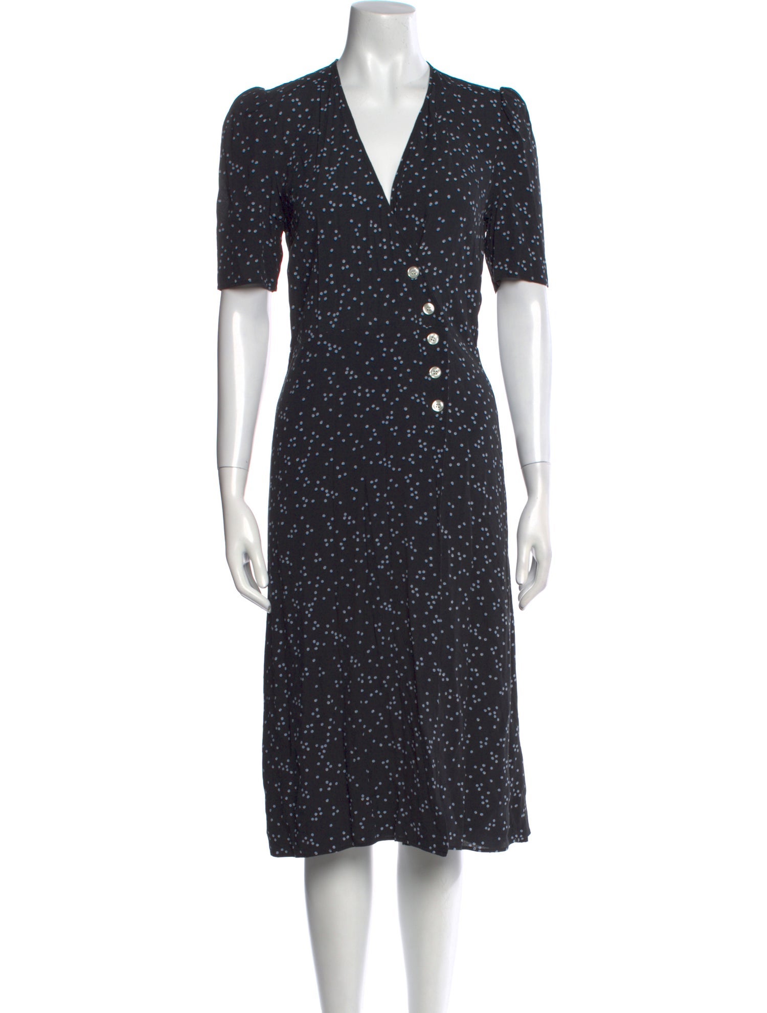 Rouje Polka Dot Print Midi Length Dress