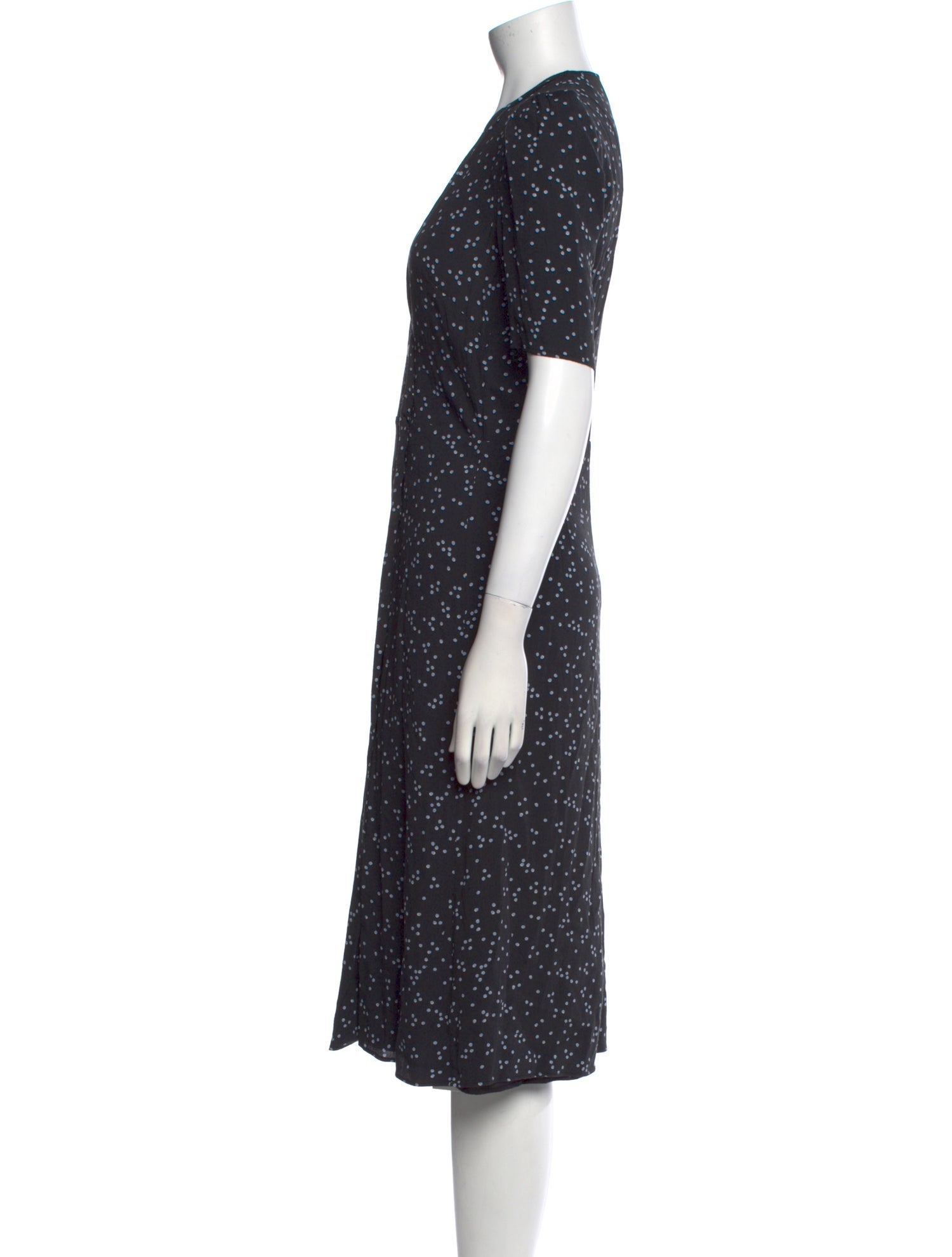 Rouje Polka Dot Print Midi Length Dress
