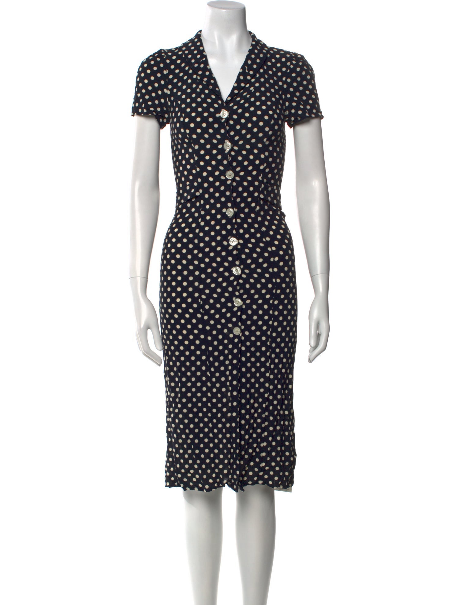 Rouje Polka Dot Print Midi Length Dress