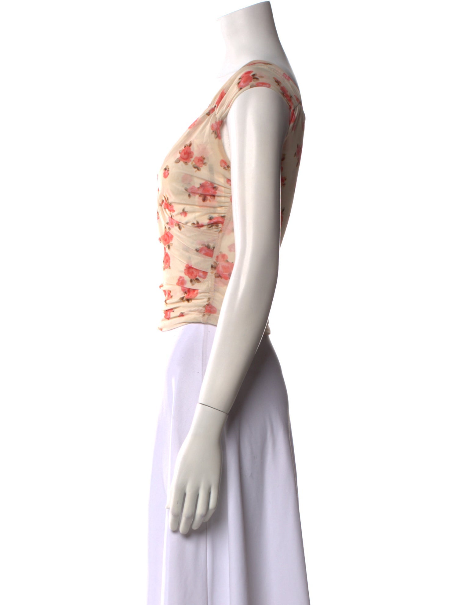 Rouje Floral Print V-Neck Crop Top