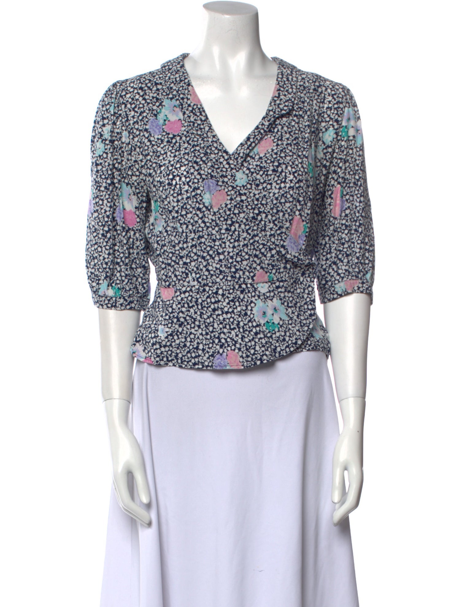 Rouje Printed V-Neck Crop Top