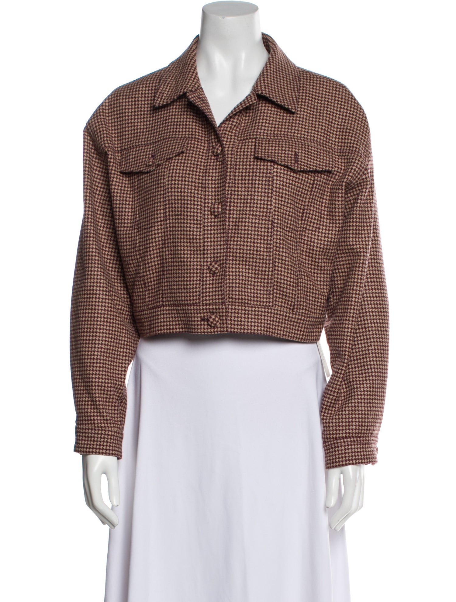 Rouje Wool Houndstooth Print Blazer