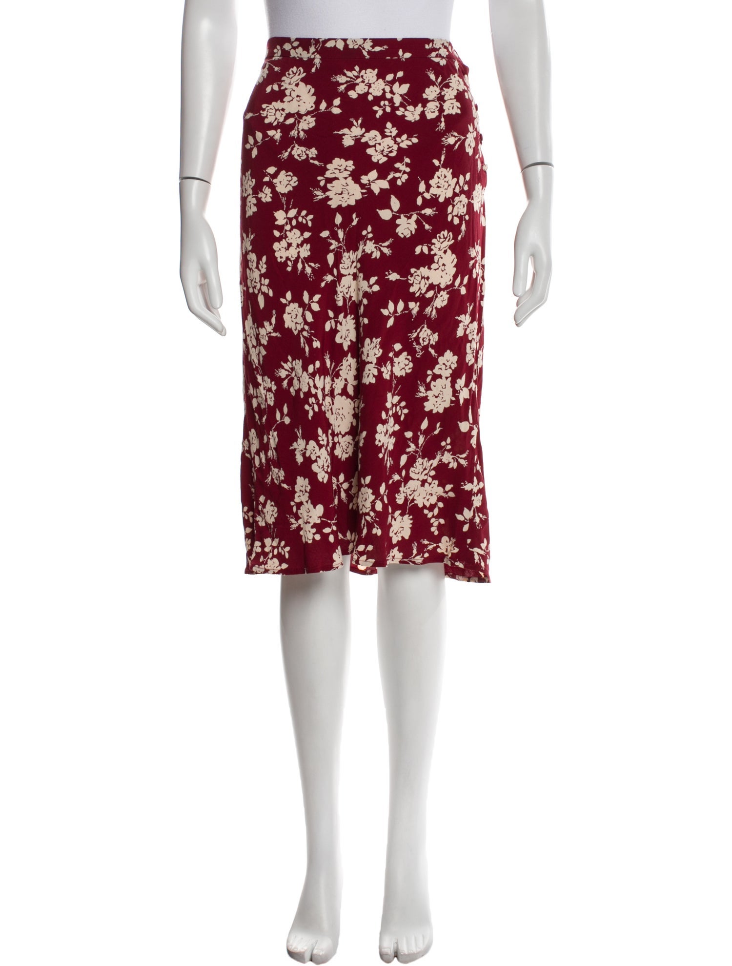 Rouje Floral Print Knee-Length Skirt