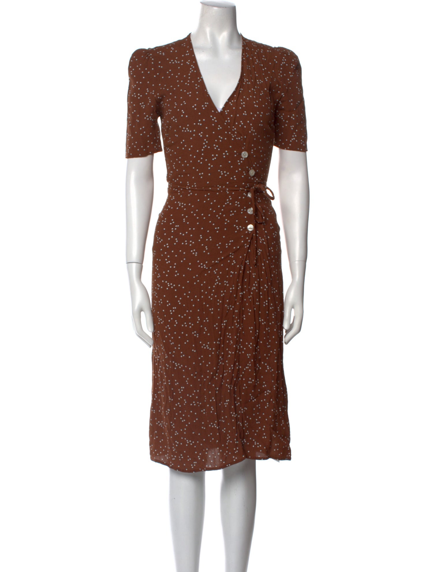 Rouje Polka Dot Print Knee-Length Dress