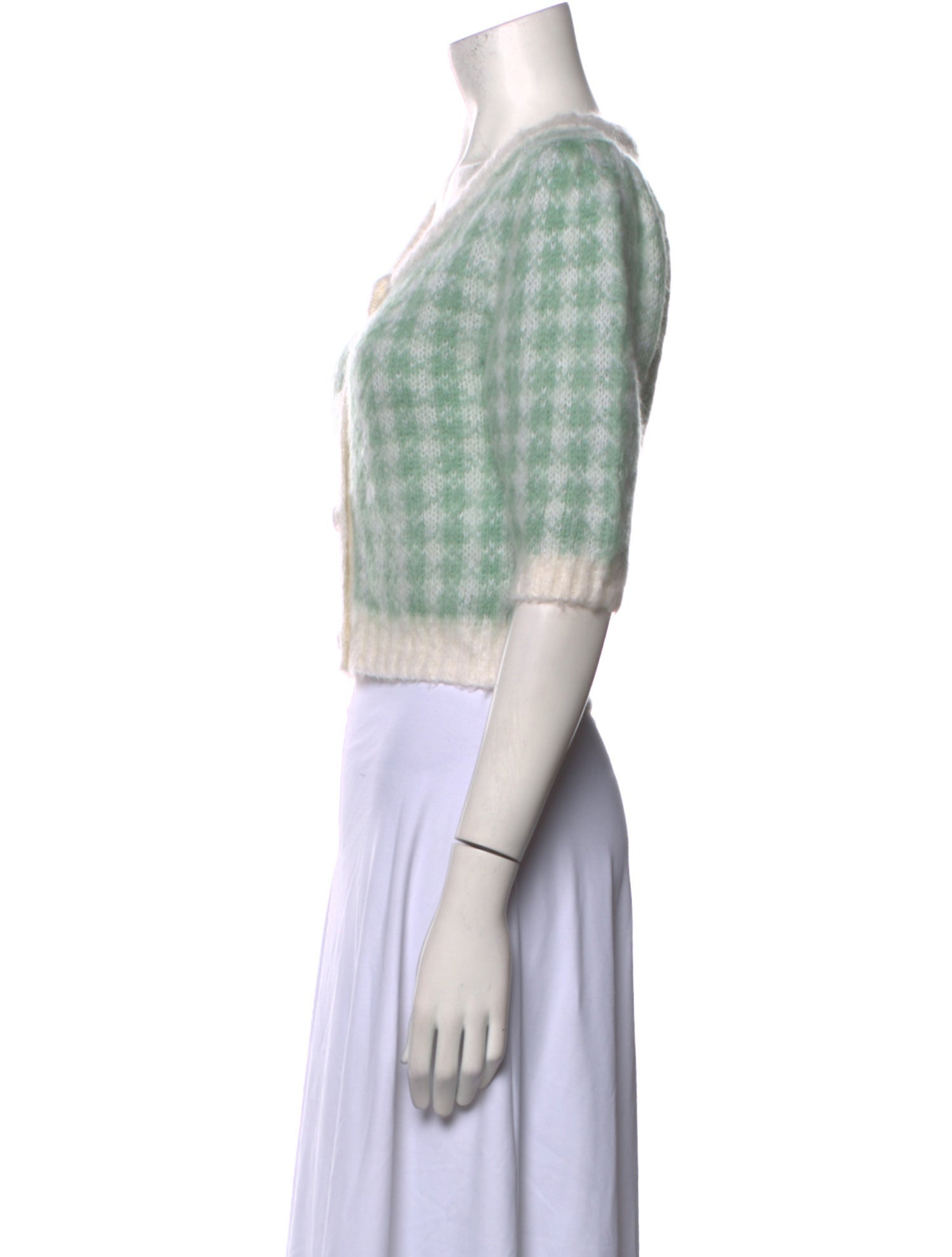 Rouje Plaid Print Scoop Neck Sweater