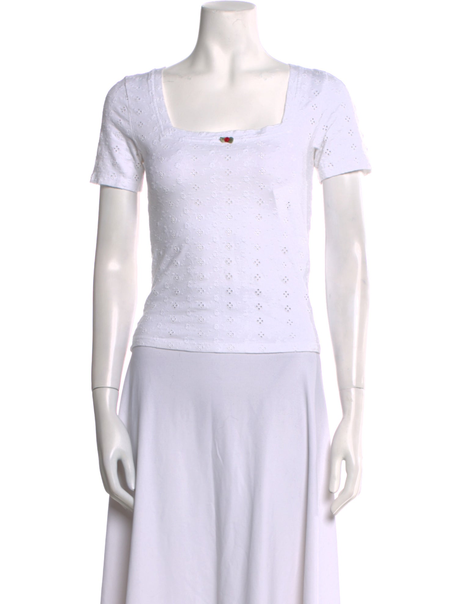 Rouje Square Neckline Short Sleeve Top