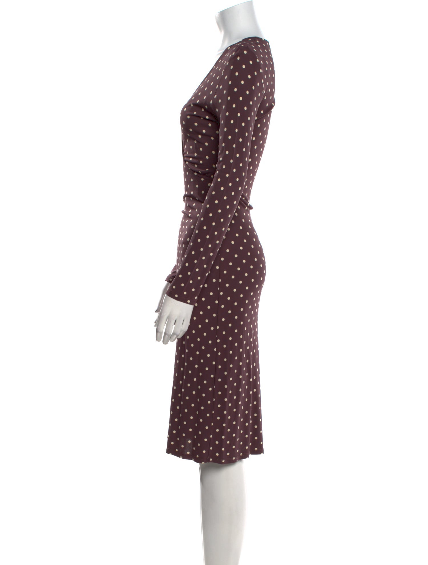 Rouje Polka Dot Print Midi Length Dress