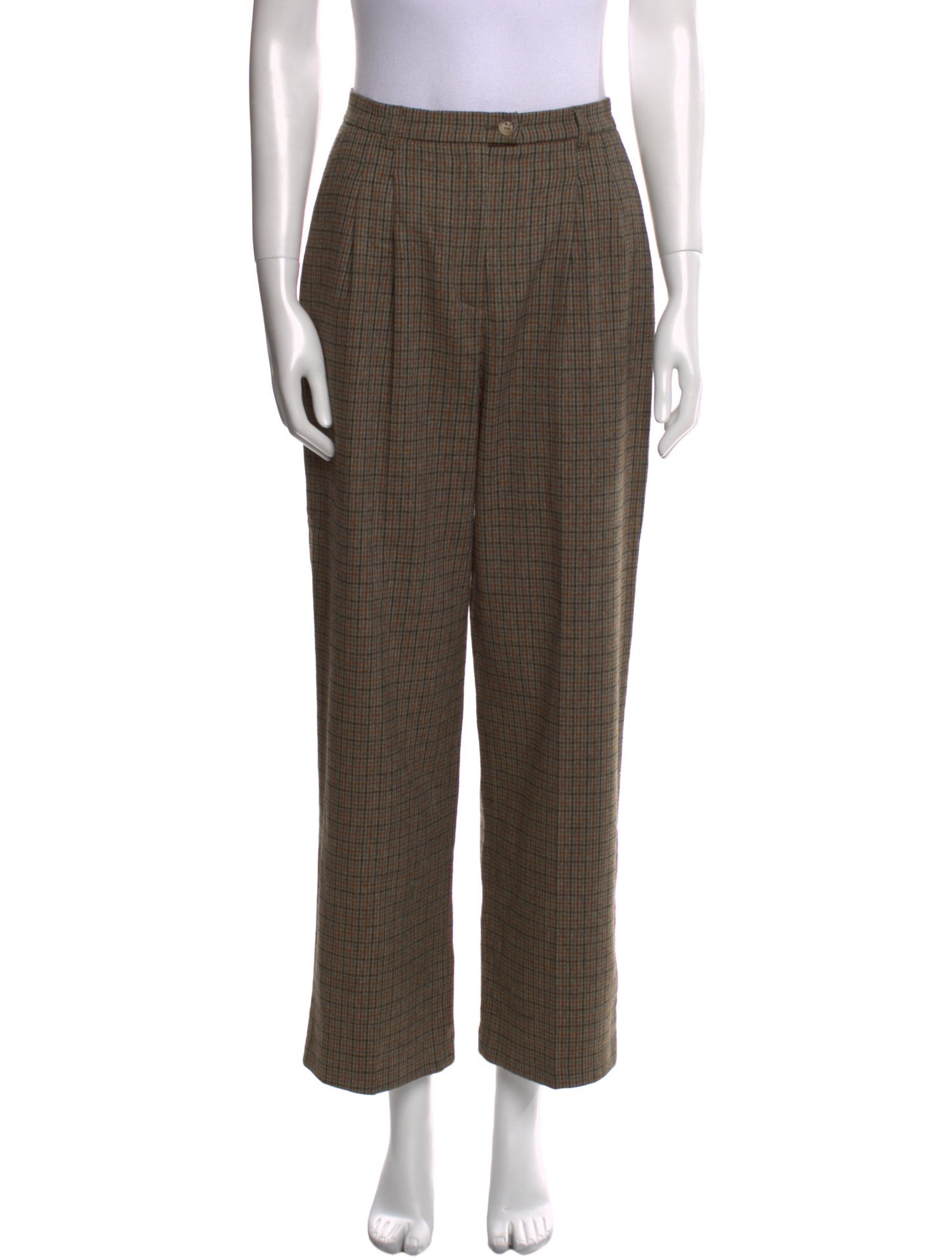 Rouje Plaid Print Wide Leg Pants