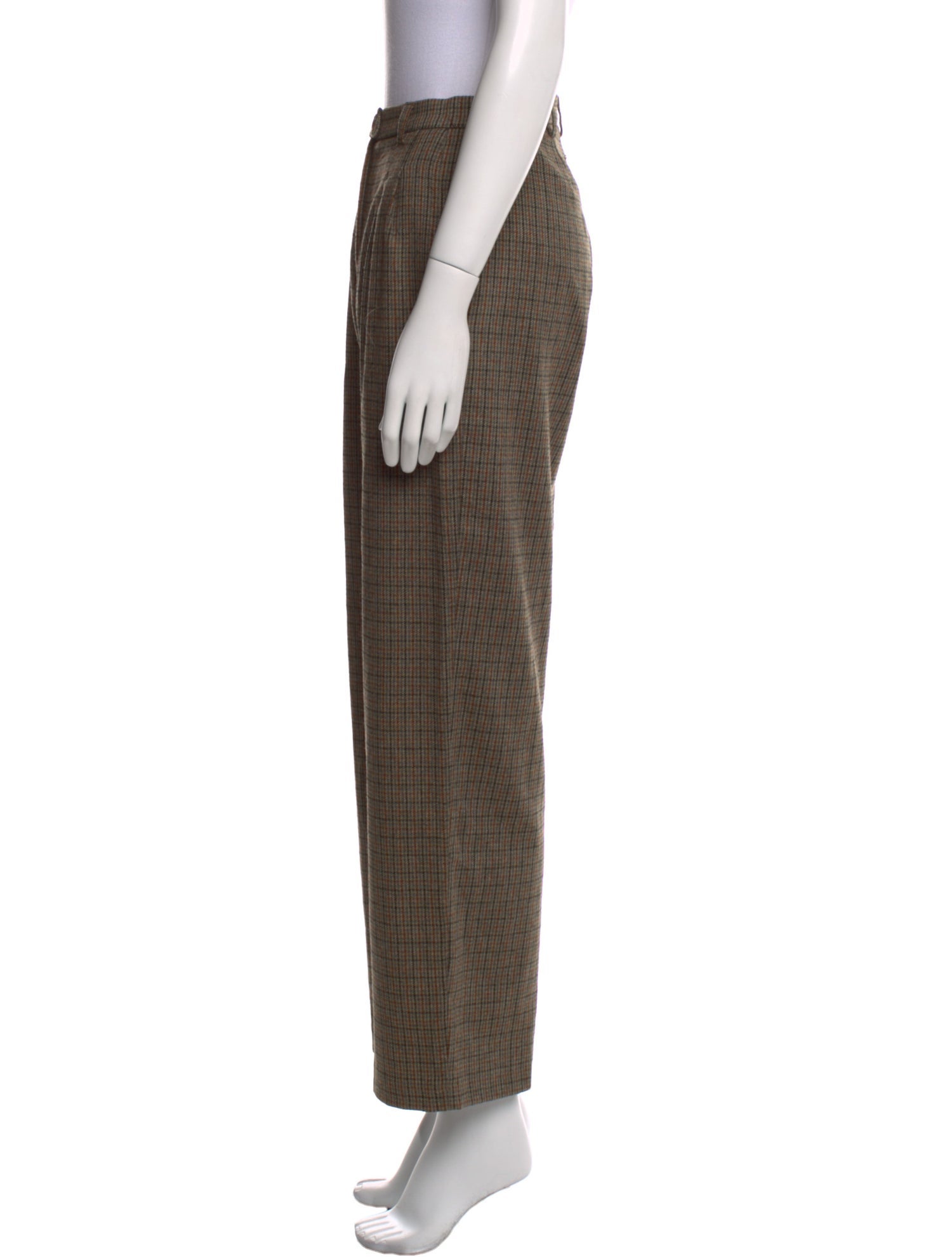 Rouje Plaid Print Wide Leg Pants